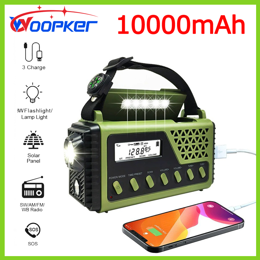 Emergency Radio Solar - Woopker rádio SY-1199 10000mah multifuncional rádio