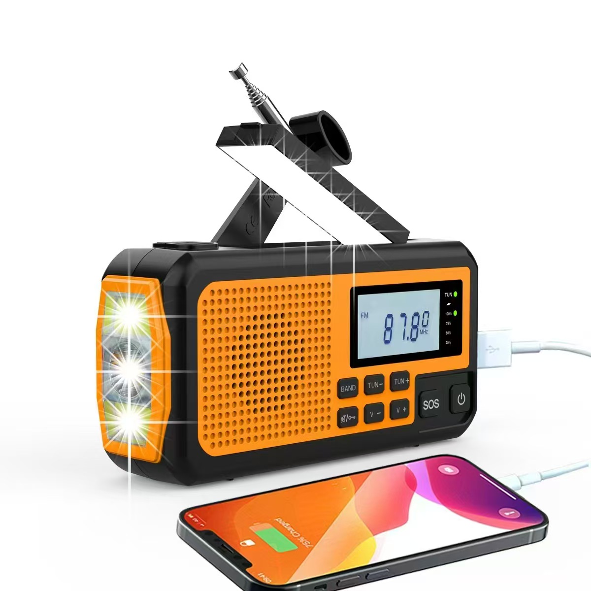 Emergency Radio Solar - Rádio de Emergência Solar Portátil para