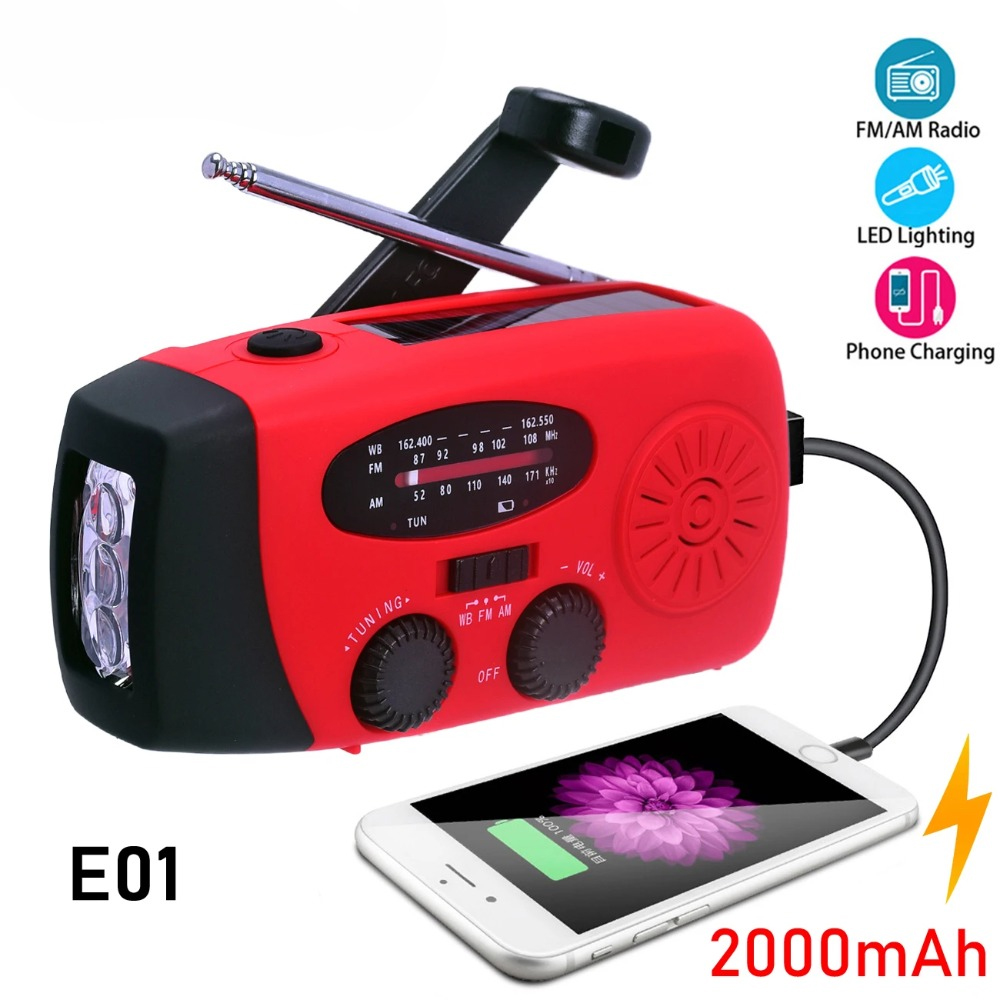 Emergency Radio Solar - Rádio Solar de Emergência E01 com