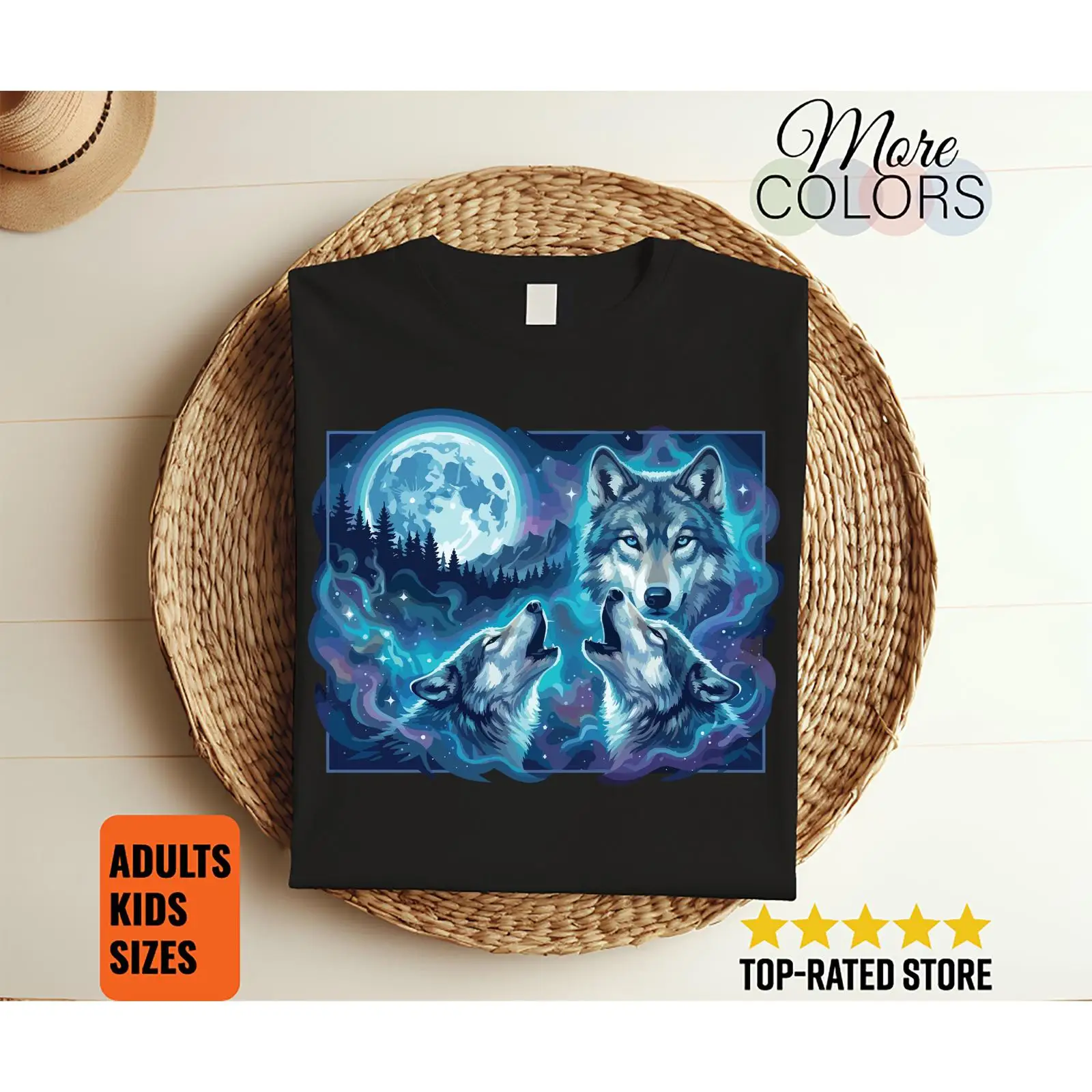 Outdoor Adventure At - Camiseta com estampa de lobo uilando