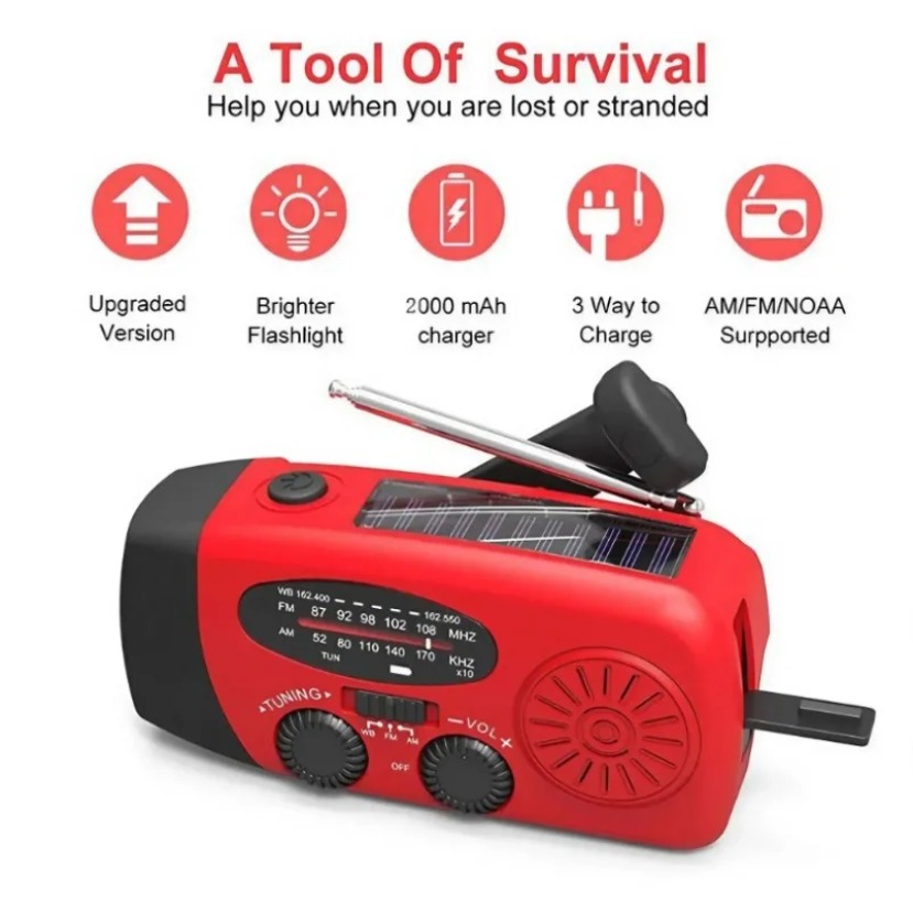 Rádio Solar Multifuncional com - Emergency Radio Solar avaliação e preço