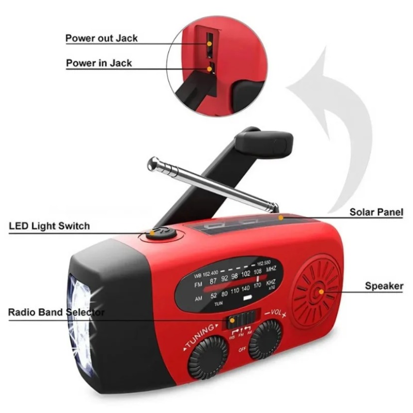 Rádio Solar Multifuncional com - Emergency Radio Solar avaliação e preço