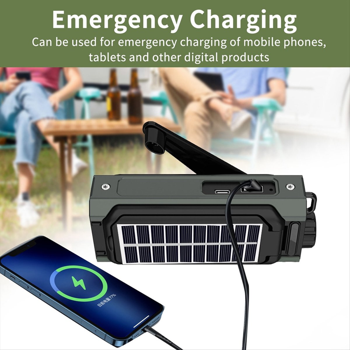 Rádio Solar Portátil A26Z, Rád - Emergency Radio Solar avaliação e preço