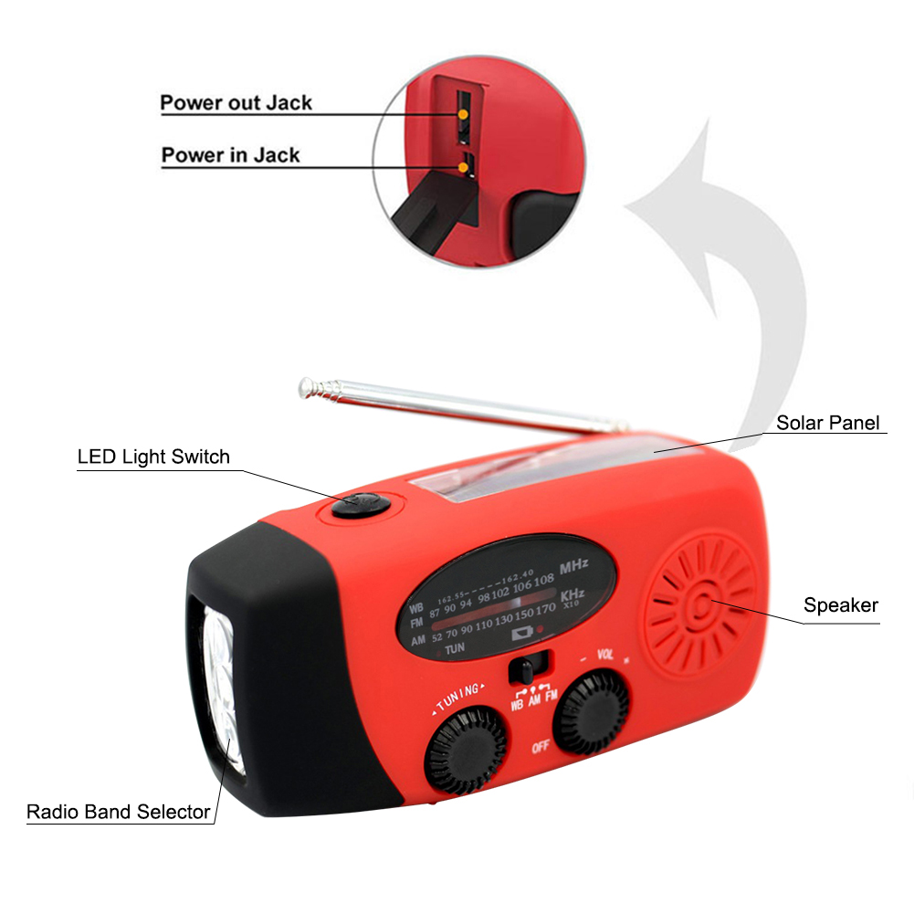 Portátil Solar Crank Mão Rádio - Emergency Radio Solar avaliação e preço