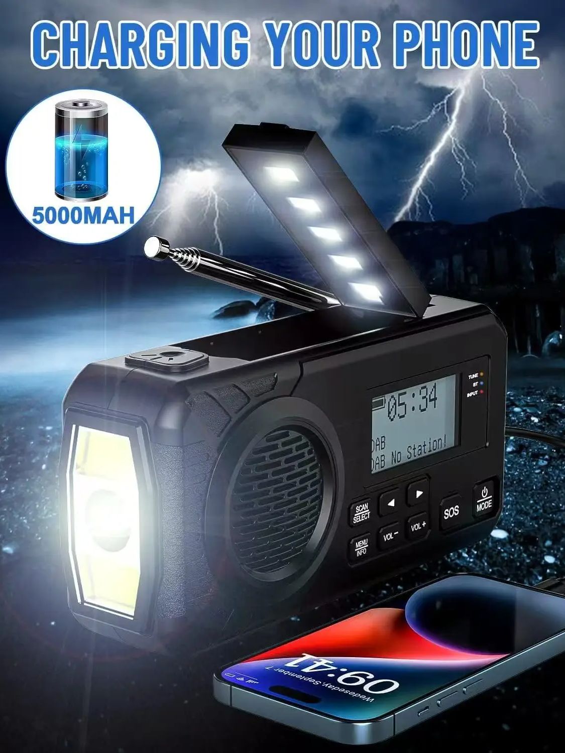 Rádio digital DAB/DAB +/FM com - Emergency Radio Solar avaliação e preço