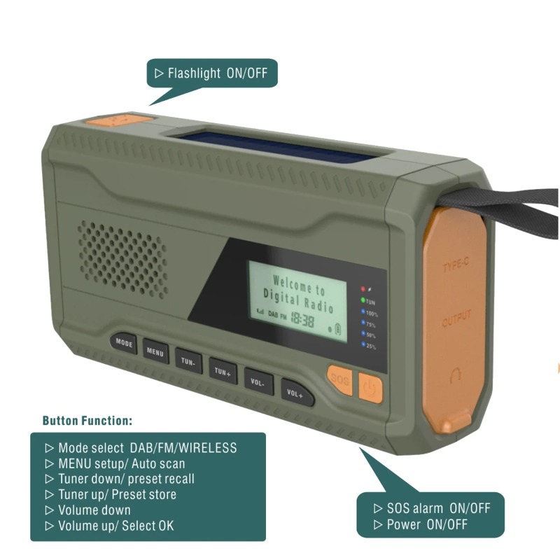 Rádio DAB/FM Bluetooth para Em - Emergency Radio Solar avaliação e preço